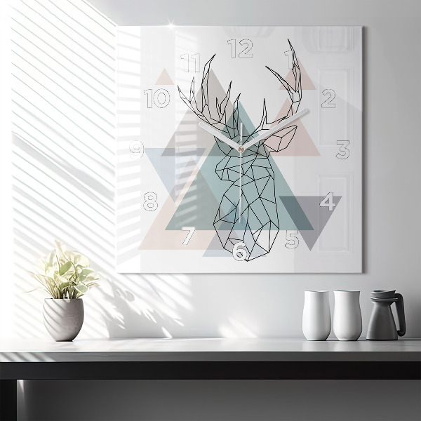 Square wall clock Reindeer Scandinavian style
