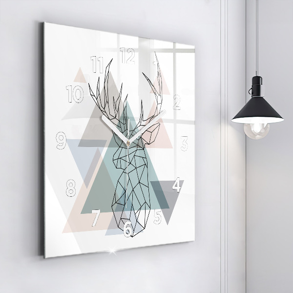 Square wall clock Reindeer Scandinavian style