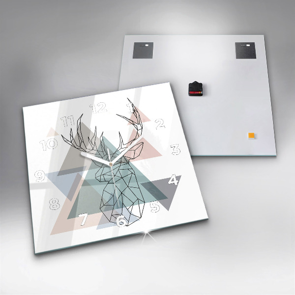 Square wall clock Reindeer Scandinavian style