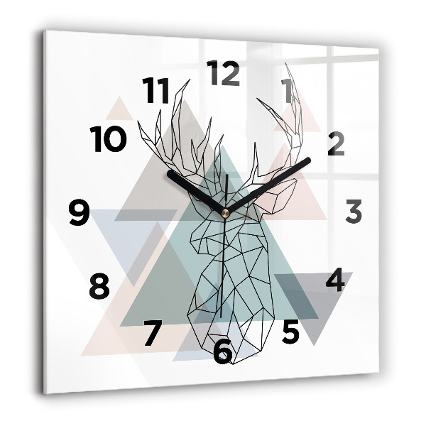 Square wall clock Reindeer Scandinavian style