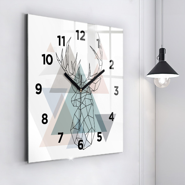 Square wall clock Reindeer Scandinavian style