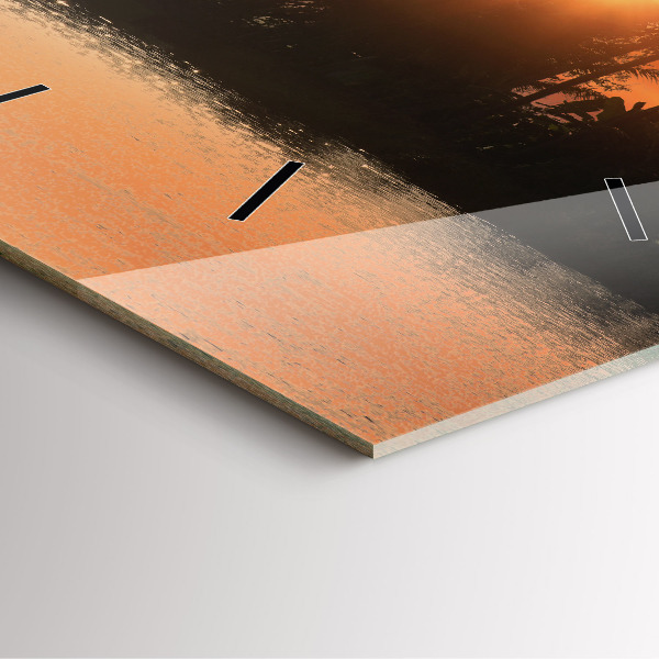 Square wall clock Sunset and palm trees