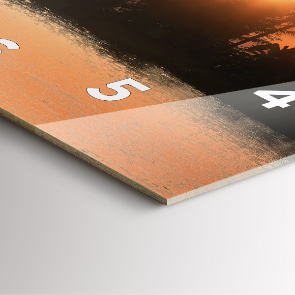 Square wall clock Sunset and palm trees