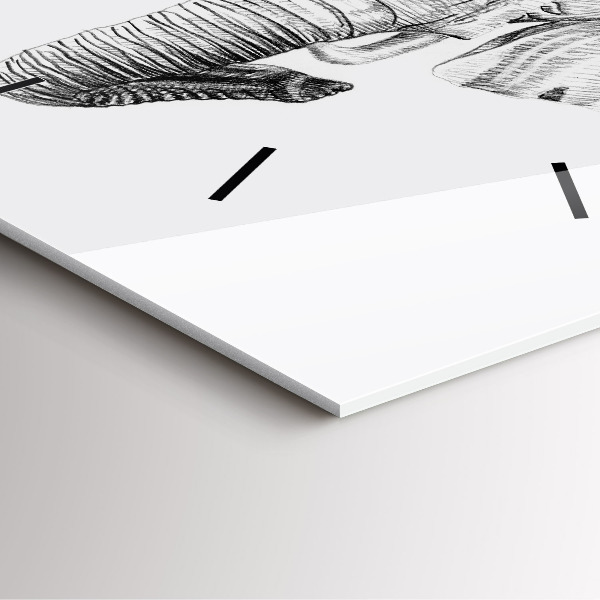 Square wall clock Graphic elephant head