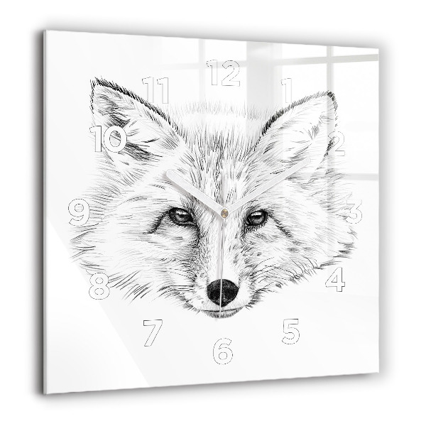 Square wall clock Graphic fox head