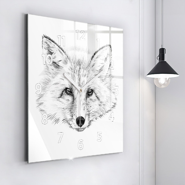 Square wall clock Graphic fox head