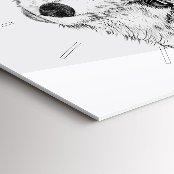 Square wall clock Graphic fox head