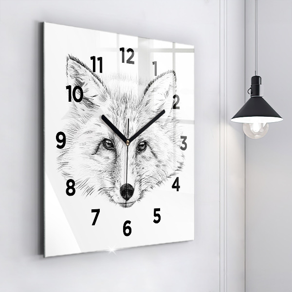 Square wall clock Graphic fox head