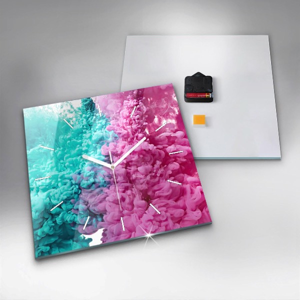 Square wall clock Modern art - spots