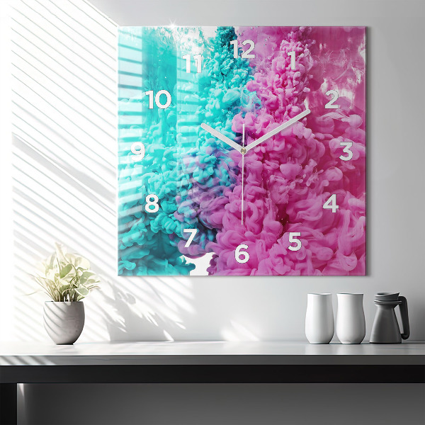 Square wall clock Modern art - spots