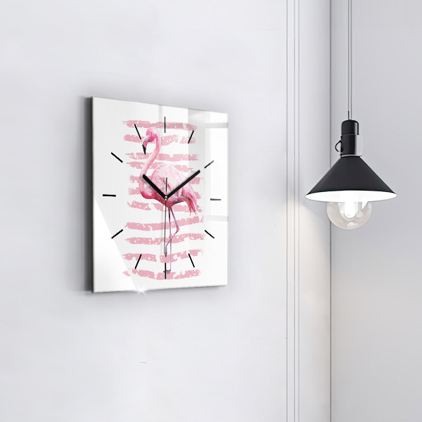 Square wall clock Flamingo Graphic