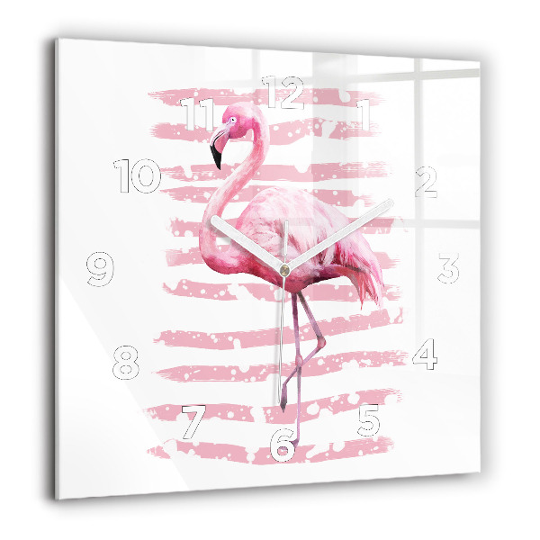 Square wall clock Flamingo Graphic