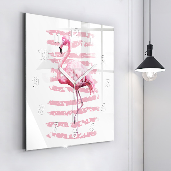 Square wall clock Flamingo Graphic
