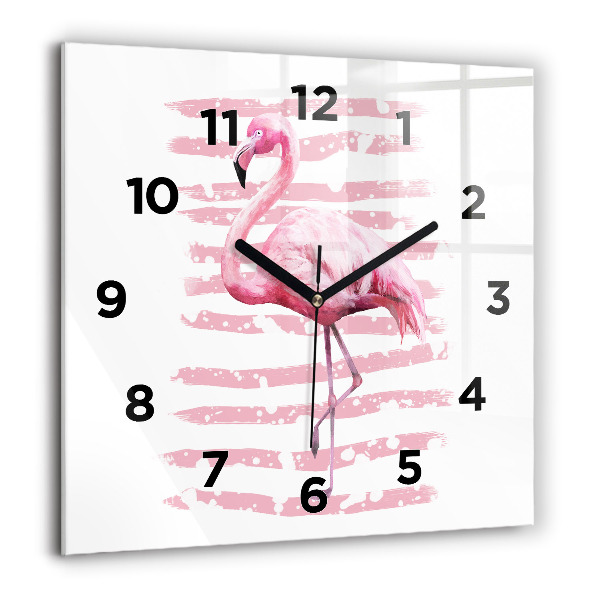 Square wall clock Flamingo Graphic