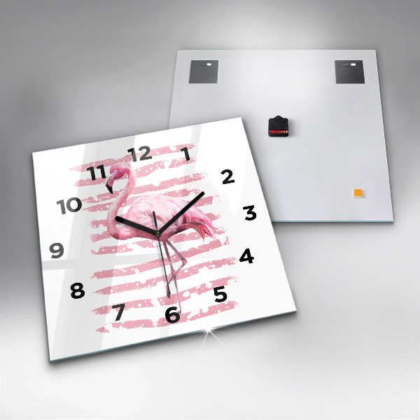 Square wall clock Flamingo Graphic