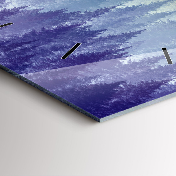 Square wall clock Forest in the fog