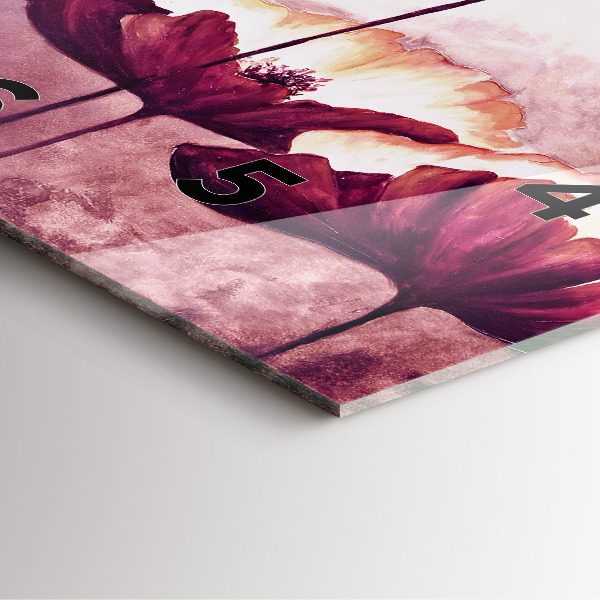 Square wall clock Blooming poppies
