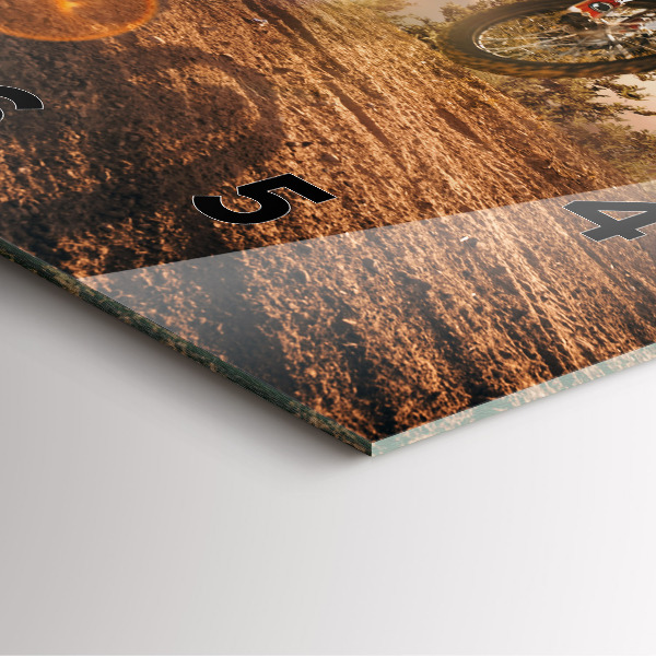 Square wall clock Man on a motorcycle