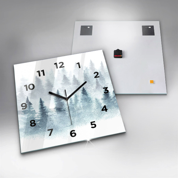 Square wall clock Winter forest