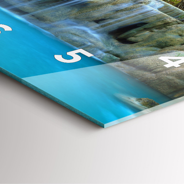 Square wall clock Waterfall in the forest