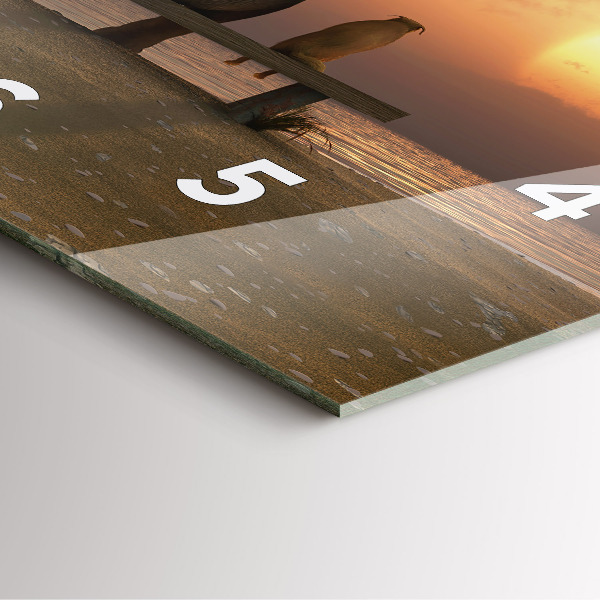 Square wall clock Animals and sunset