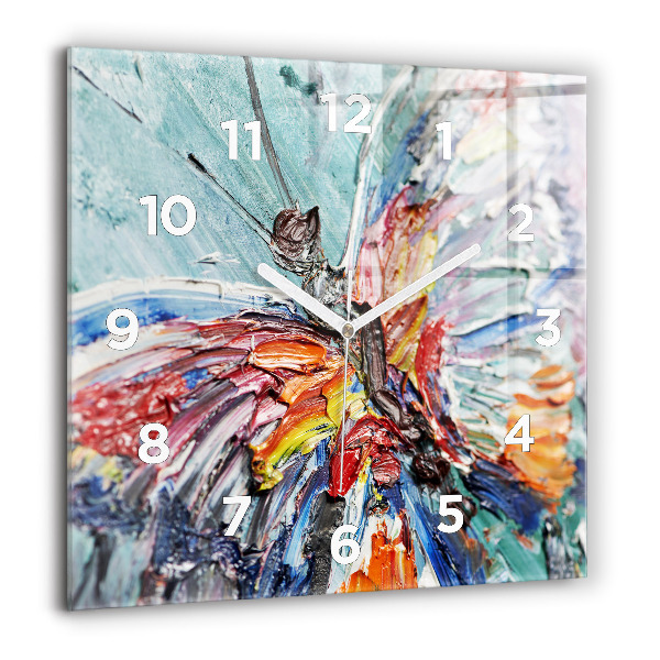 Square wall clock Fragment of oil art