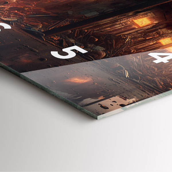 Square wall clock Apocalyptic building