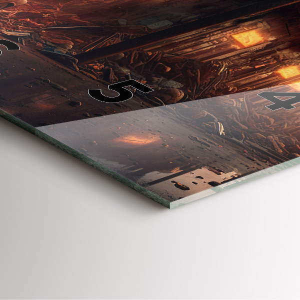 Square wall clock Apocalyptic building