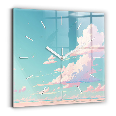Square wall clock Pastel color of the sky