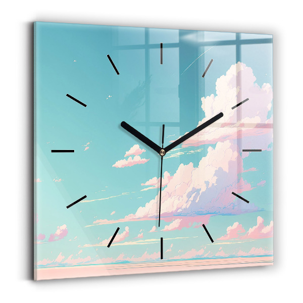 Square wall clock Pastel color of the sky