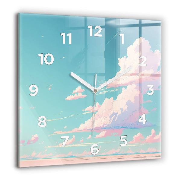 Square wall clock Pastel color of the sky