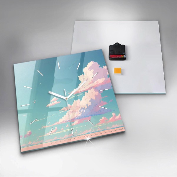 Square wall clock Pastel color of the sky