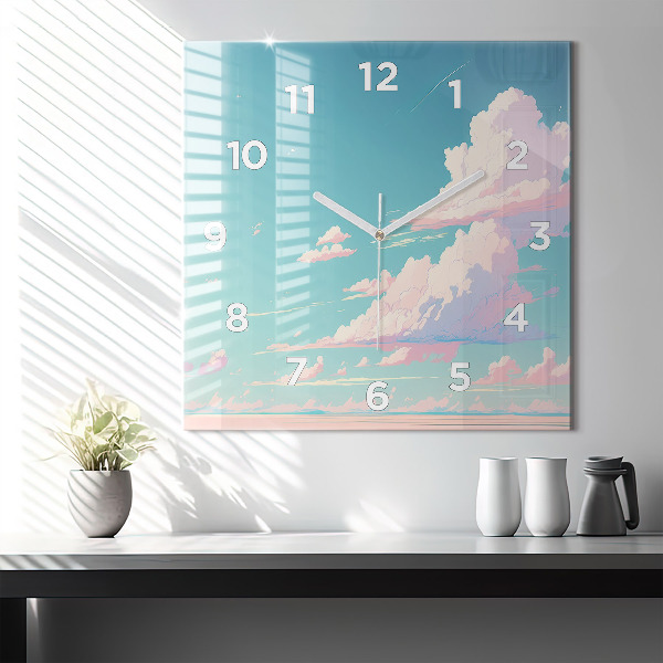 Square wall clock Pastel color of the sky