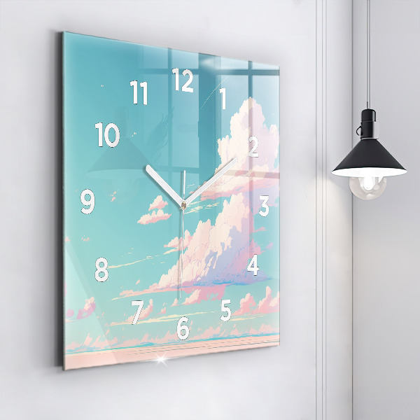 Square wall clock Pastel color of the sky