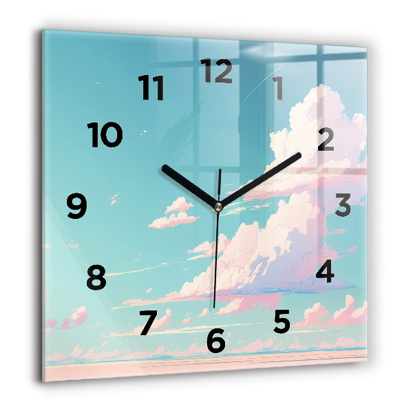 Square wall clock Pastel color of the sky
