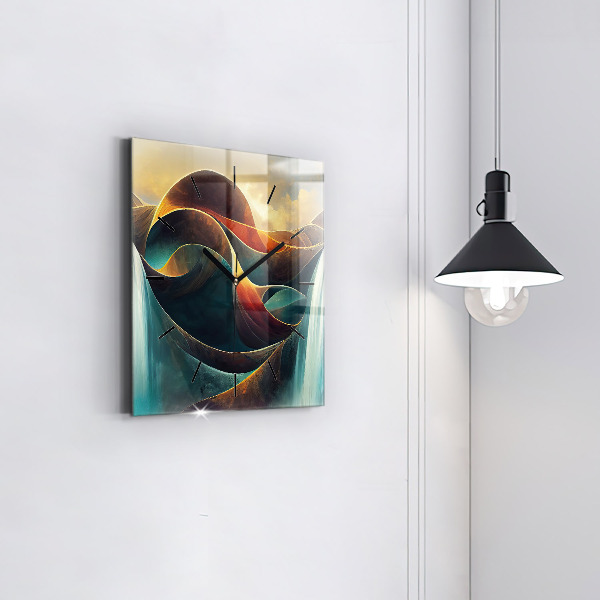 Square wall clock Flowing Waterfall