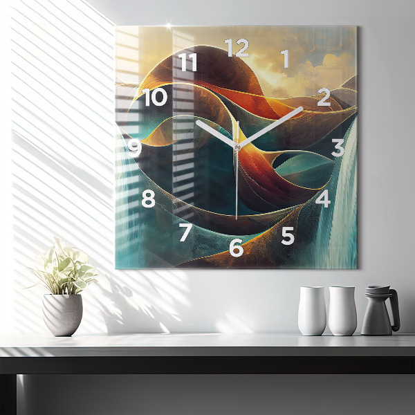 Square wall clock Flowing Waterfall