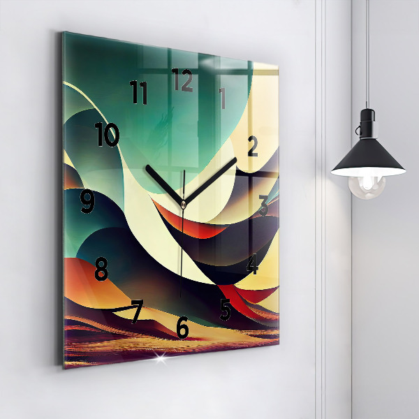 Square wall clock Abstract lines background