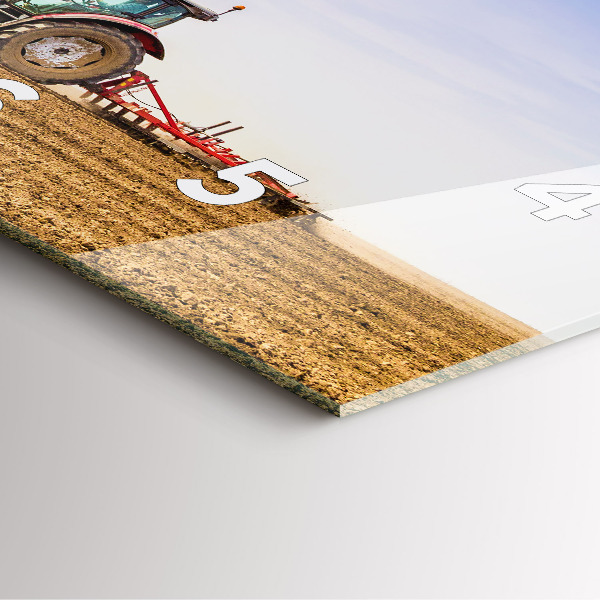 Square wall clock Farmer on a tractor