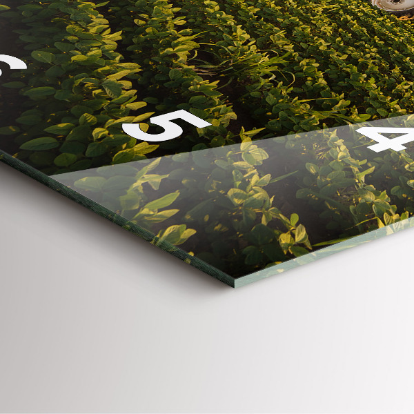 Square wall clock Tractor in a farm field