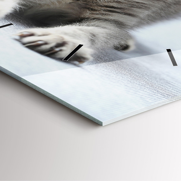 Square wall clock Cat on the couch