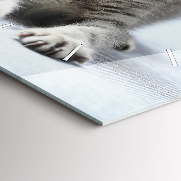 Square wall clock Cat on the couch