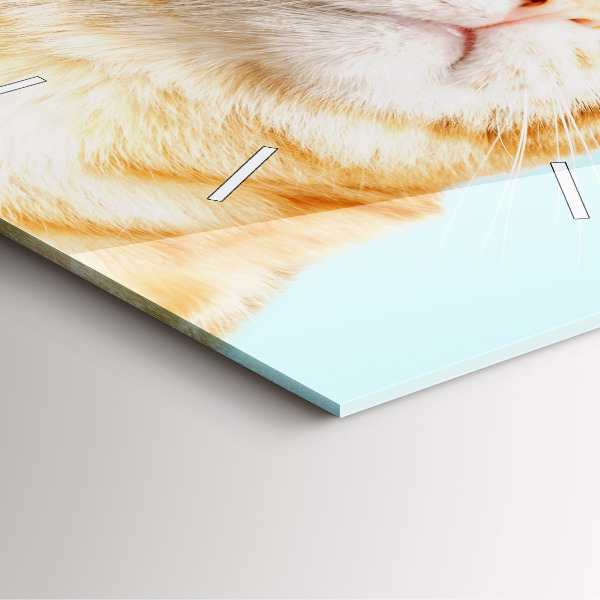 Square wall clock Funny cat with glasses