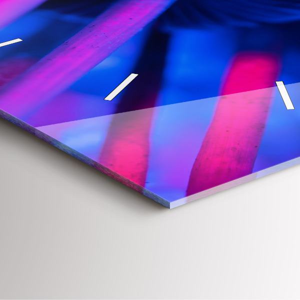 Square wall clock Magic colorful mushrooms