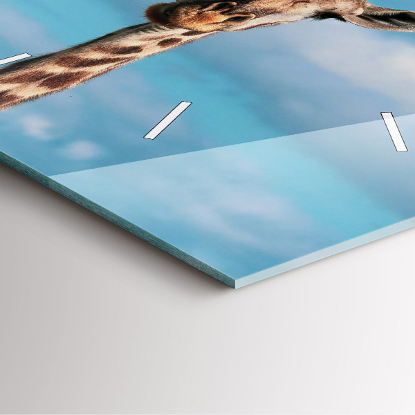 Square wall clock Giraffe head against the sky
