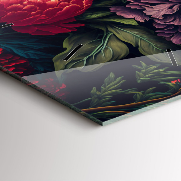 Square wall clock Vintage flower bouquet