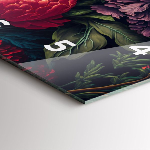 Square wall clock Vintage flower bouquet