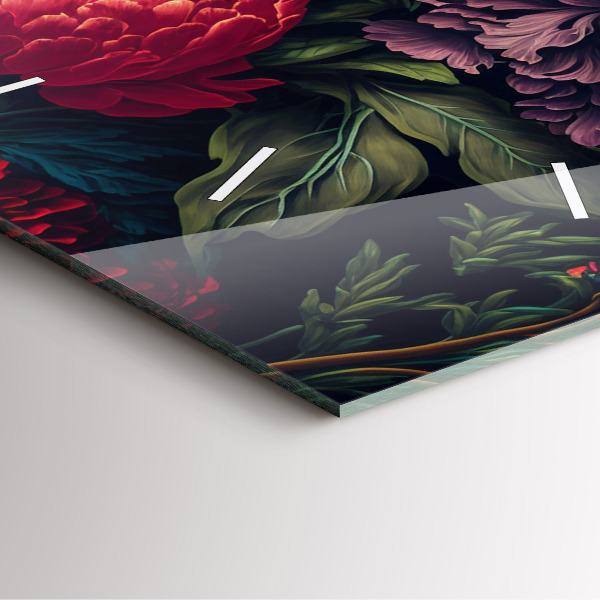 Square wall clock Vintage flower bouquet