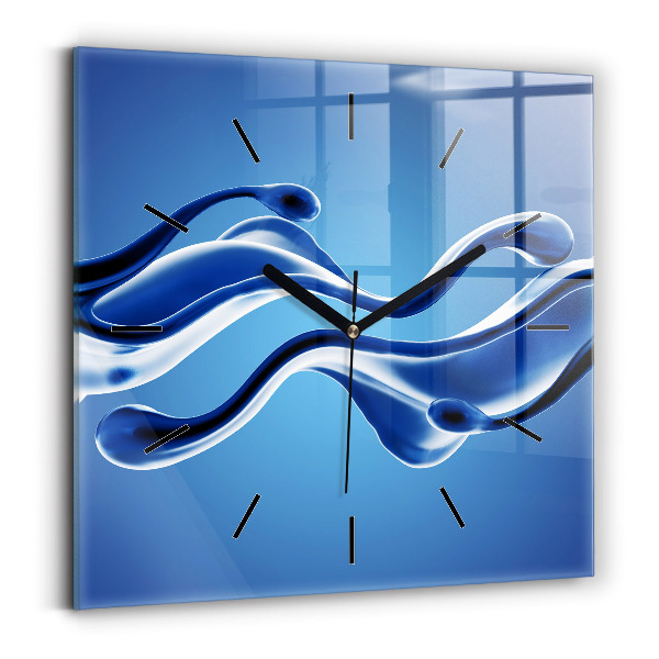 Square wall clock Liquid abstraction