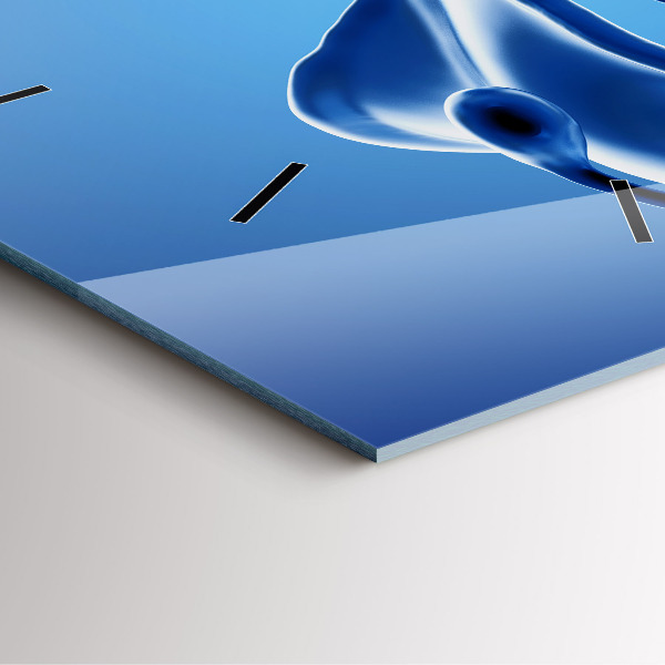 Square wall clock Liquid abstraction